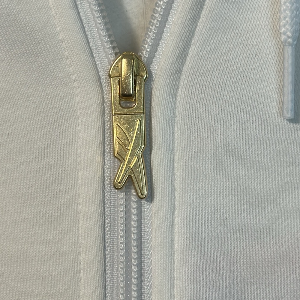 NWT Men’s Reebok‎ White w/ Gold Accents Full Zip Hoodie In Size XL - Picture 6 of 13